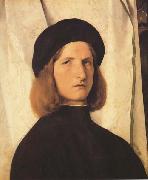 Lorenzo Lotto, Young Man Before a White Curtain (mk45)